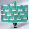 Piano Pattern Print Hooded Blanket-grizzshop