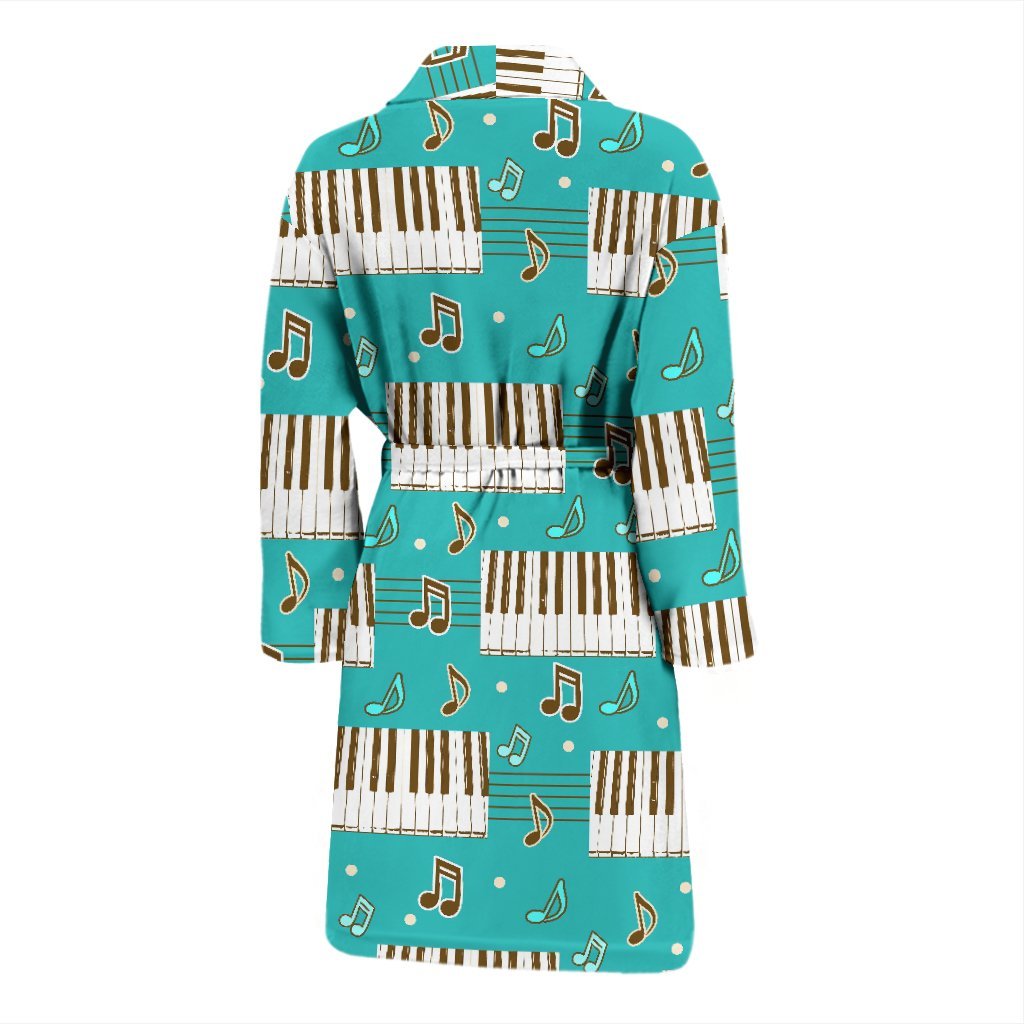 Piano Pattern Print Men Long Robe-grizzshop