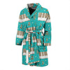 Piano Pattern Print Men Long Robe-grizzshop