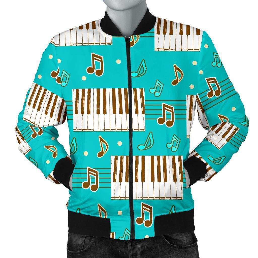 Piano Pattern Print Men's Bomber Jacket-grizzshop