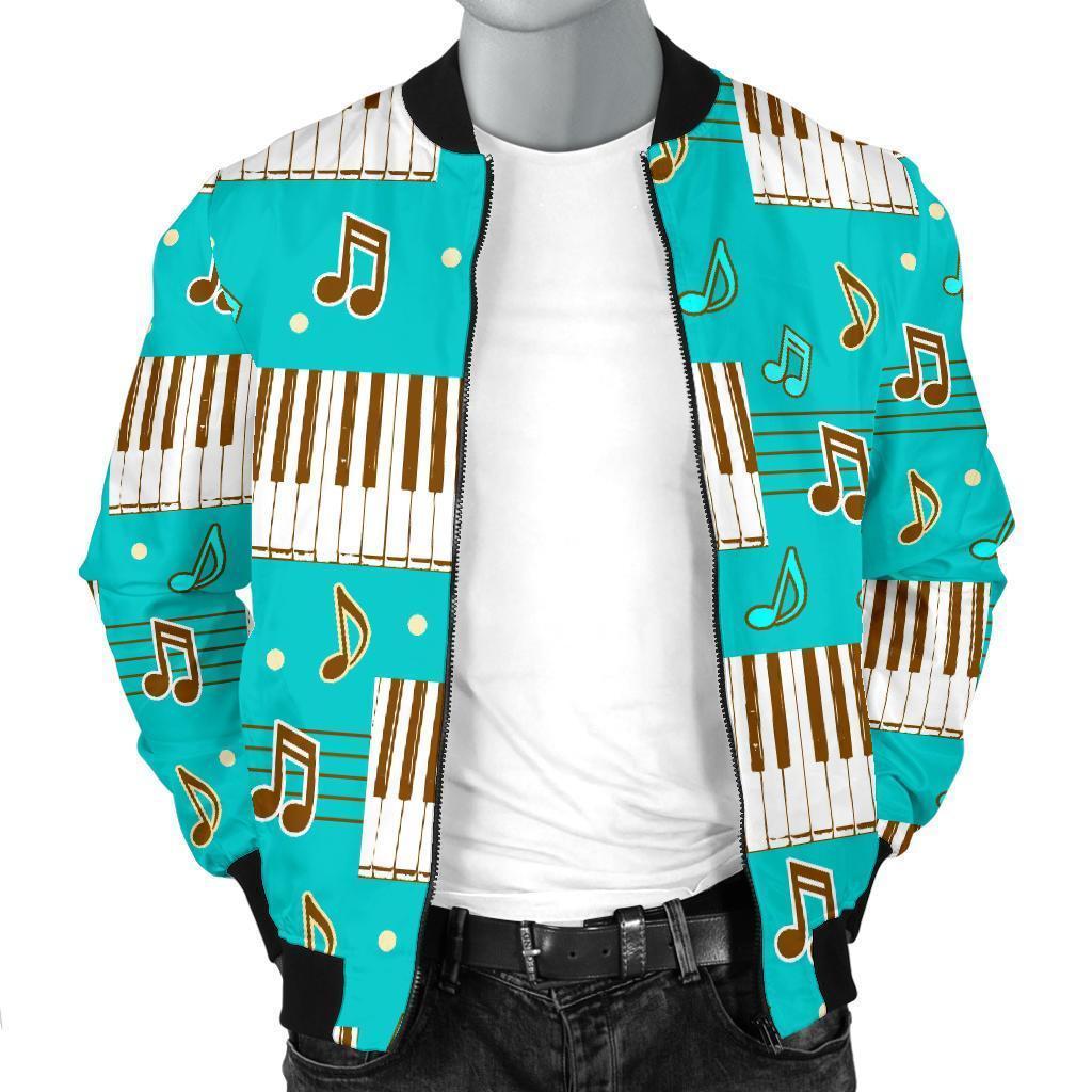 Piano Pattern Print Men's Bomber Jacket-grizzshop