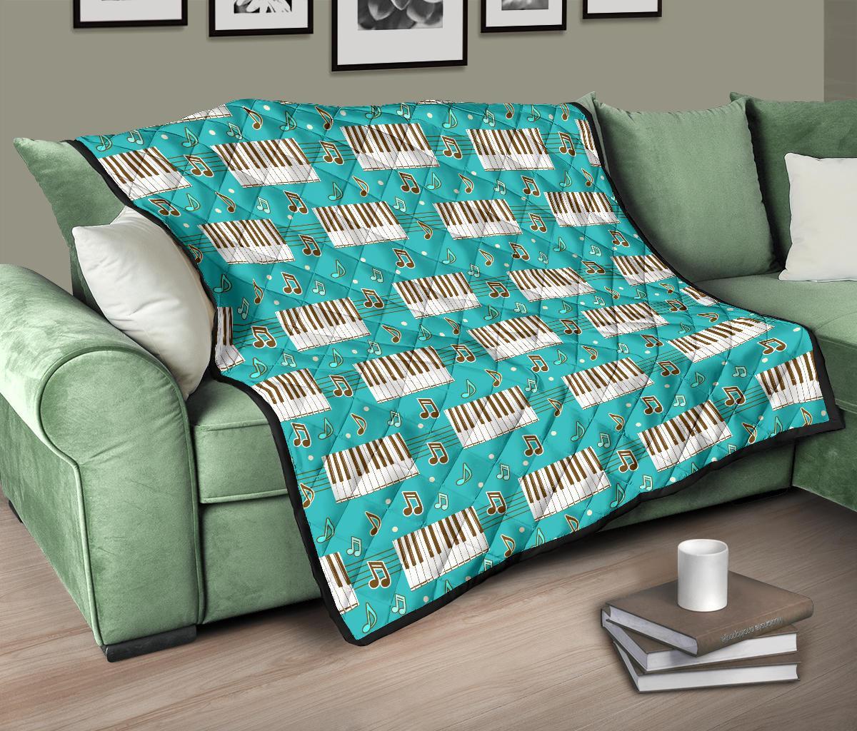 Piano Pattern Print Quilt-grizzshop