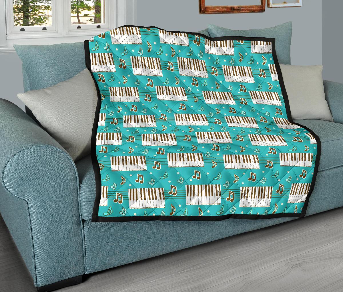 Piano Pattern Print Quilt-grizzshop