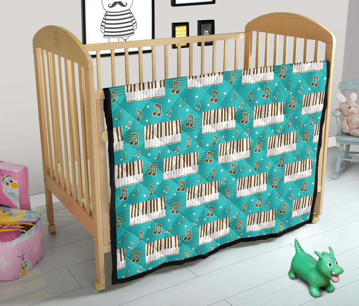 Piano Pattern Print Quilt-grizzshop