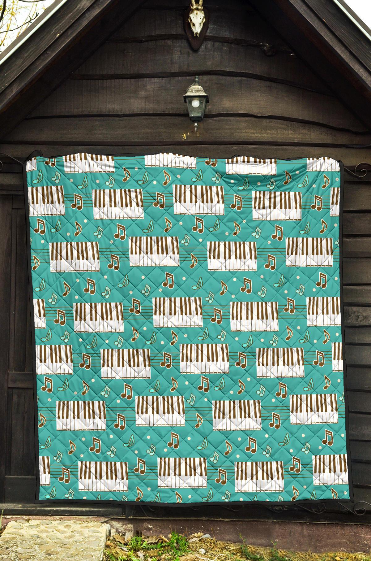 Piano Pattern Print Quilt-grizzshop