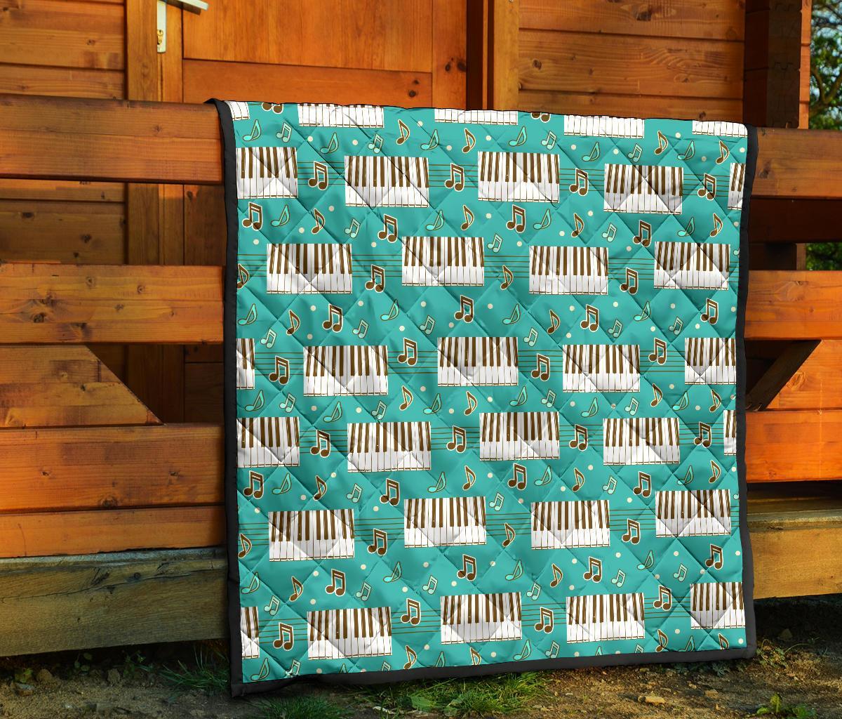 Piano Pattern Print Quilt-grizzshop