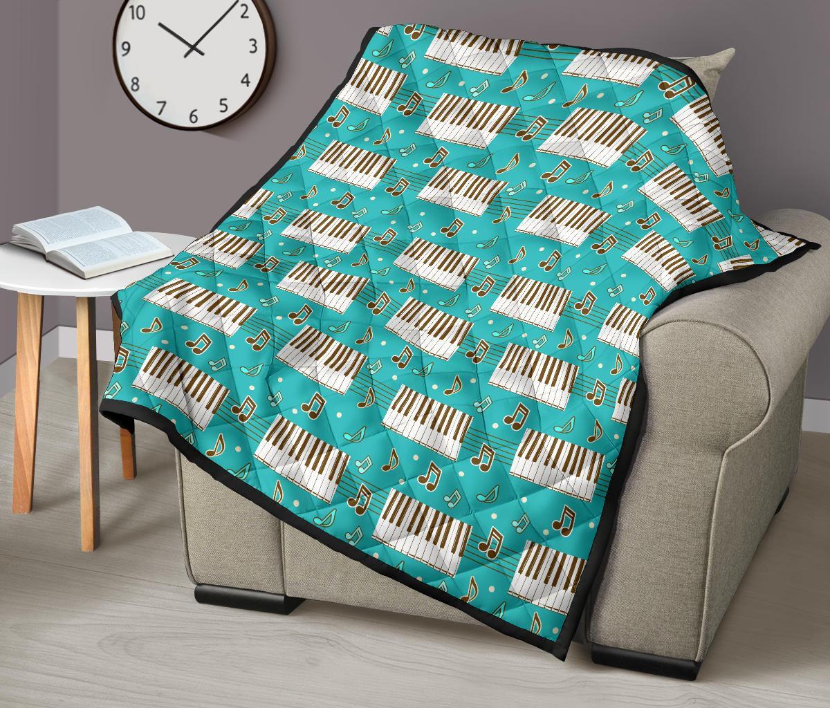 Piano Pattern Print Quilt-grizzshop