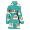 Piano Pattern Print Women Long Robe-grizzshop