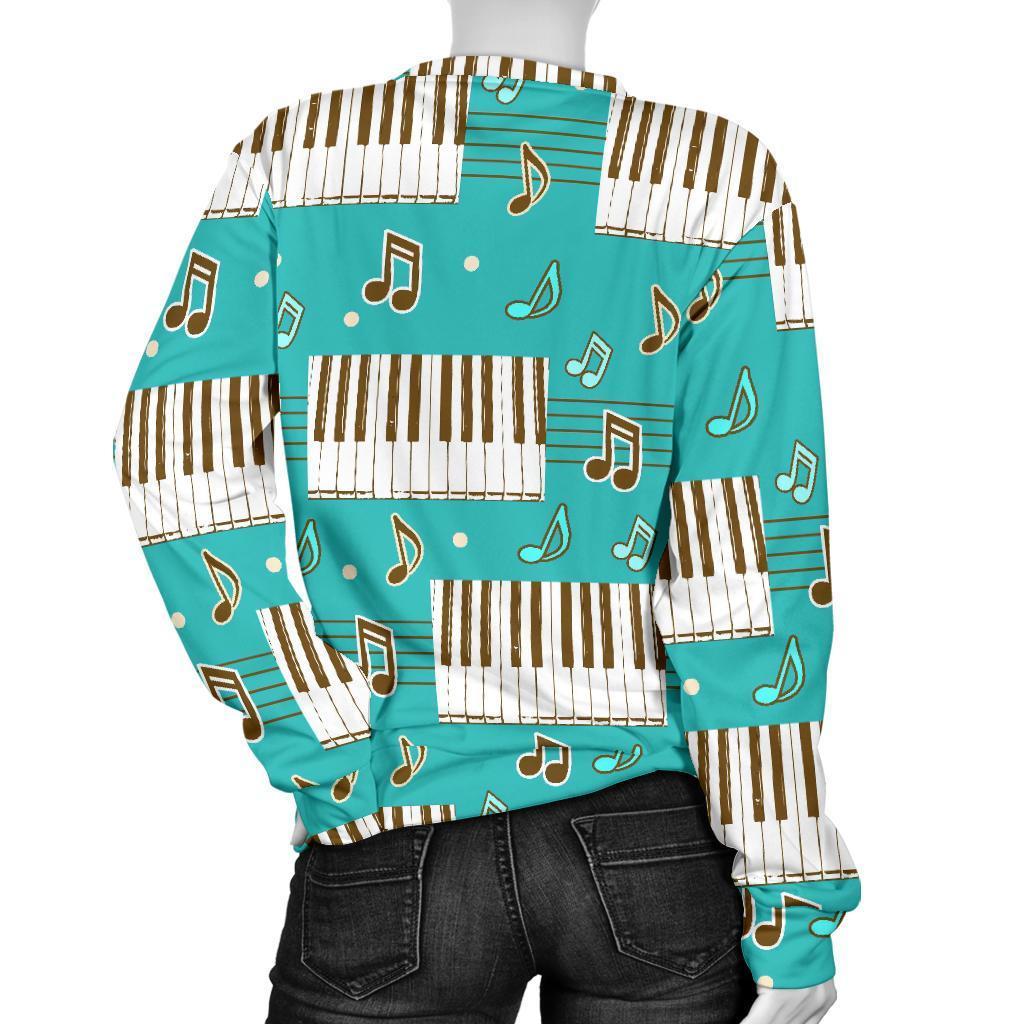 Piano Pattern Print Women's Sweatshirt-grizzshop