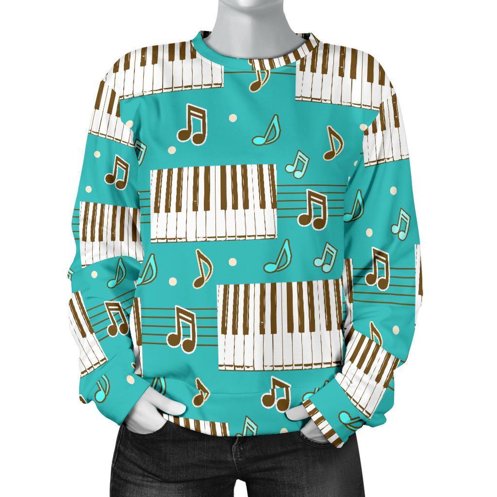 Piano Pattern Print Women's Sweatshirt-grizzshop