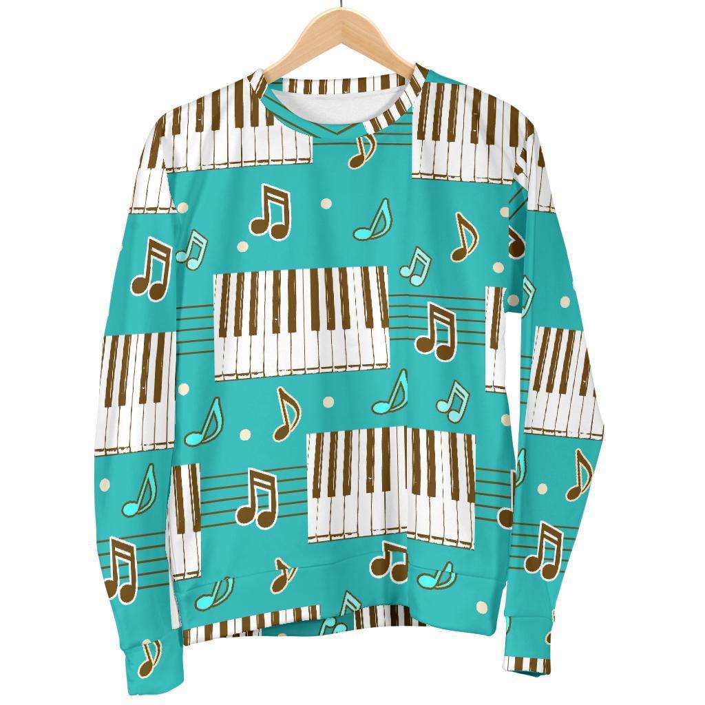 Piano Pattern Print Women's Sweatshirt-grizzshop