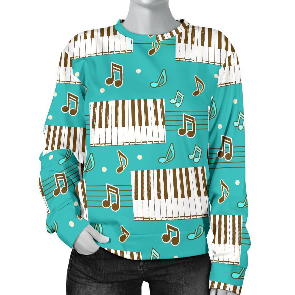 Piano Pattern Print Women's Sweatshirt-grizzshop