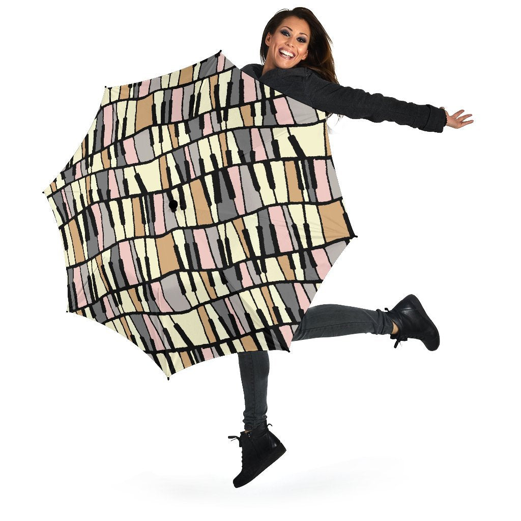 Piano Print Pattern Automatic Foldable Umbrella-grizzshop