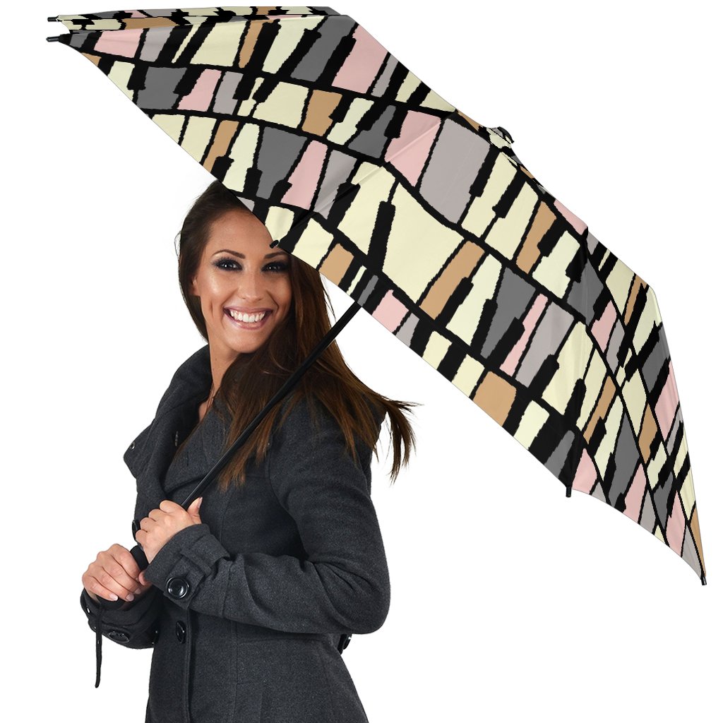 Piano Print Pattern Automatic Foldable Umbrella-grizzshop