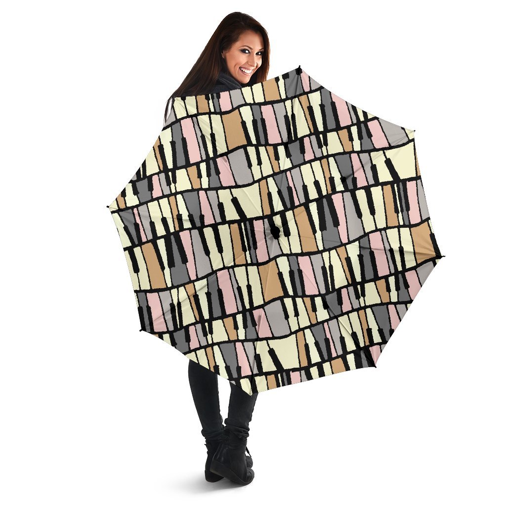 Piano Print Pattern Automatic Foldable Umbrella-grizzshop