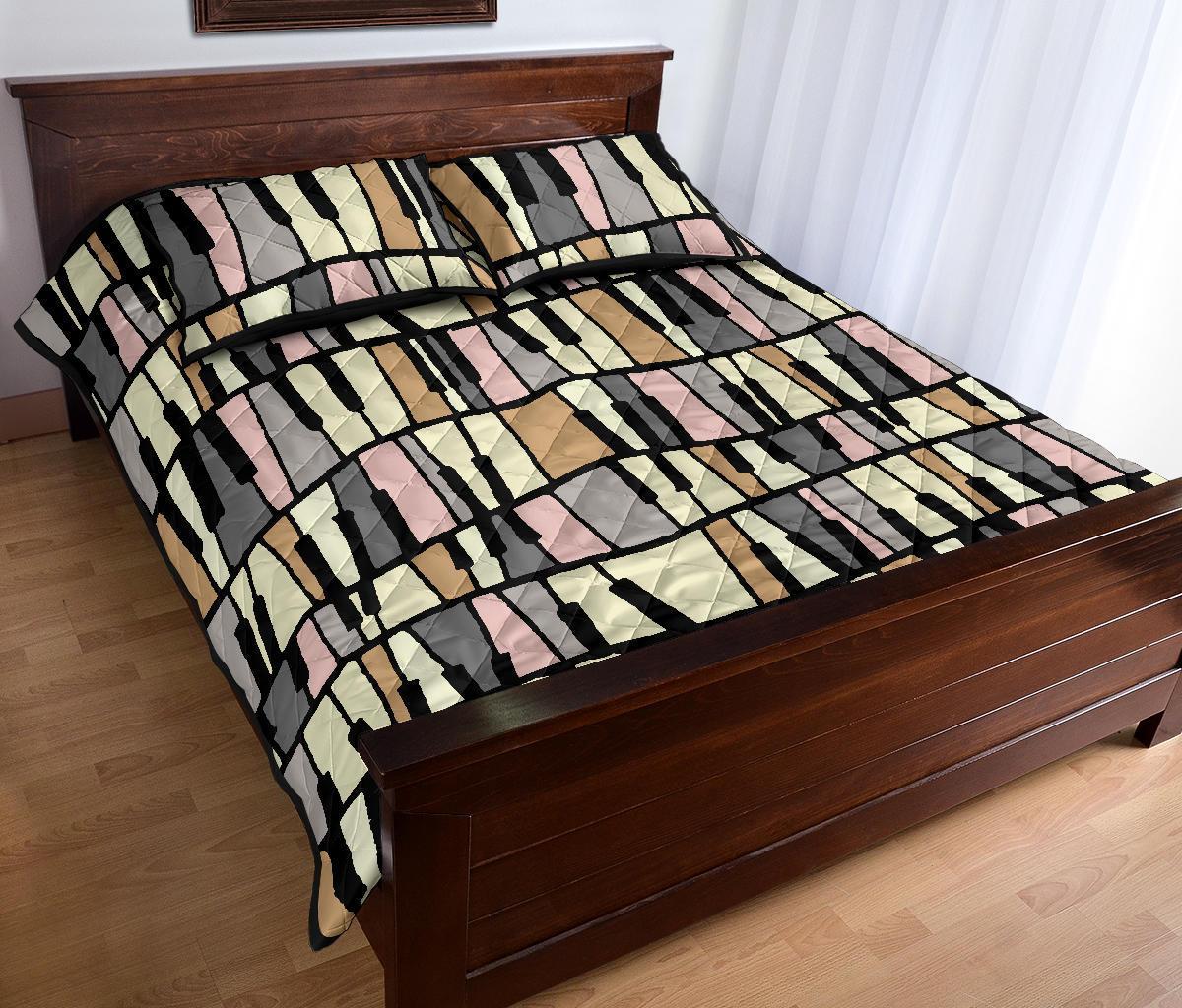 Piano Print Pattern Bed Set Quilt-grizzshop