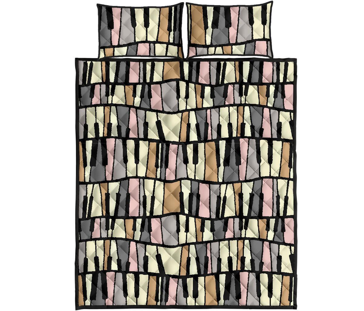 Piano Print Pattern Bed Set Quilt-grizzshop