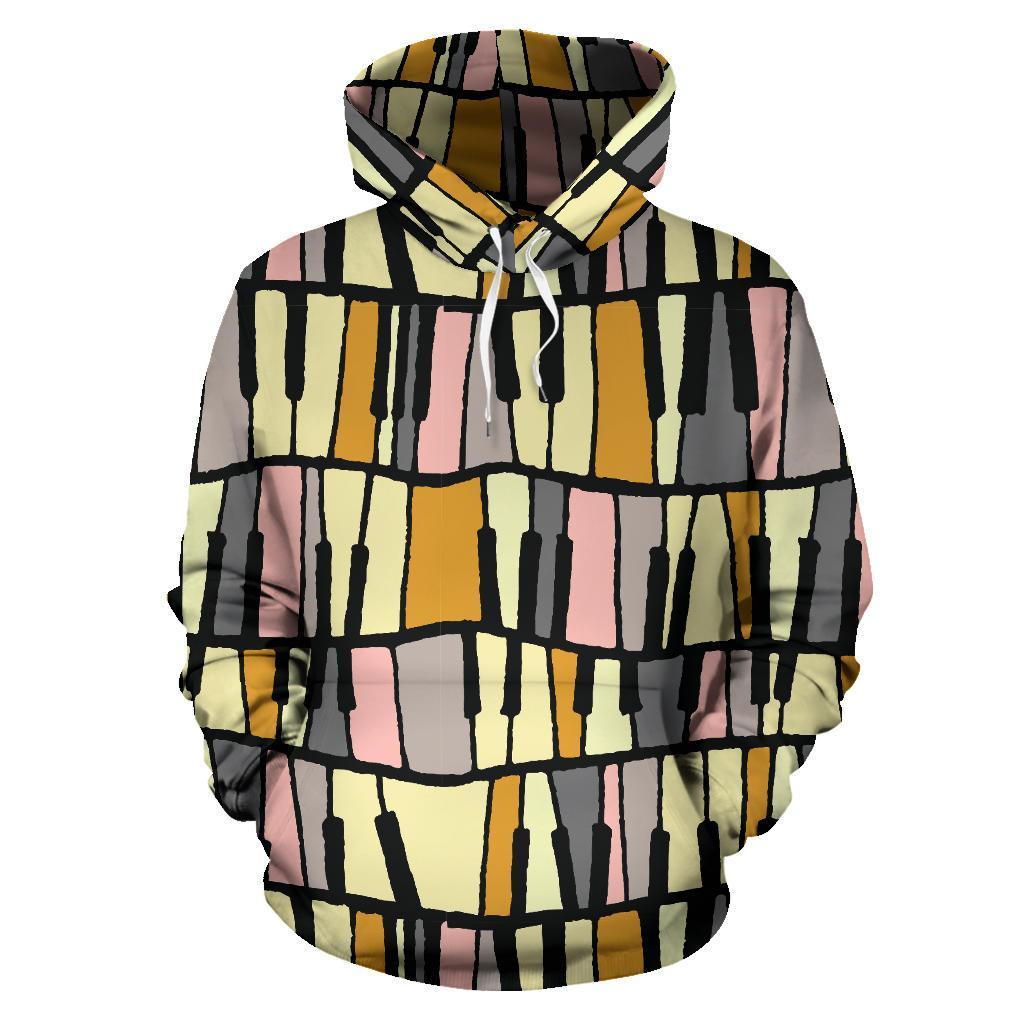 Piano Print Pattern Men Women Pullover Hoodie-grizzshop