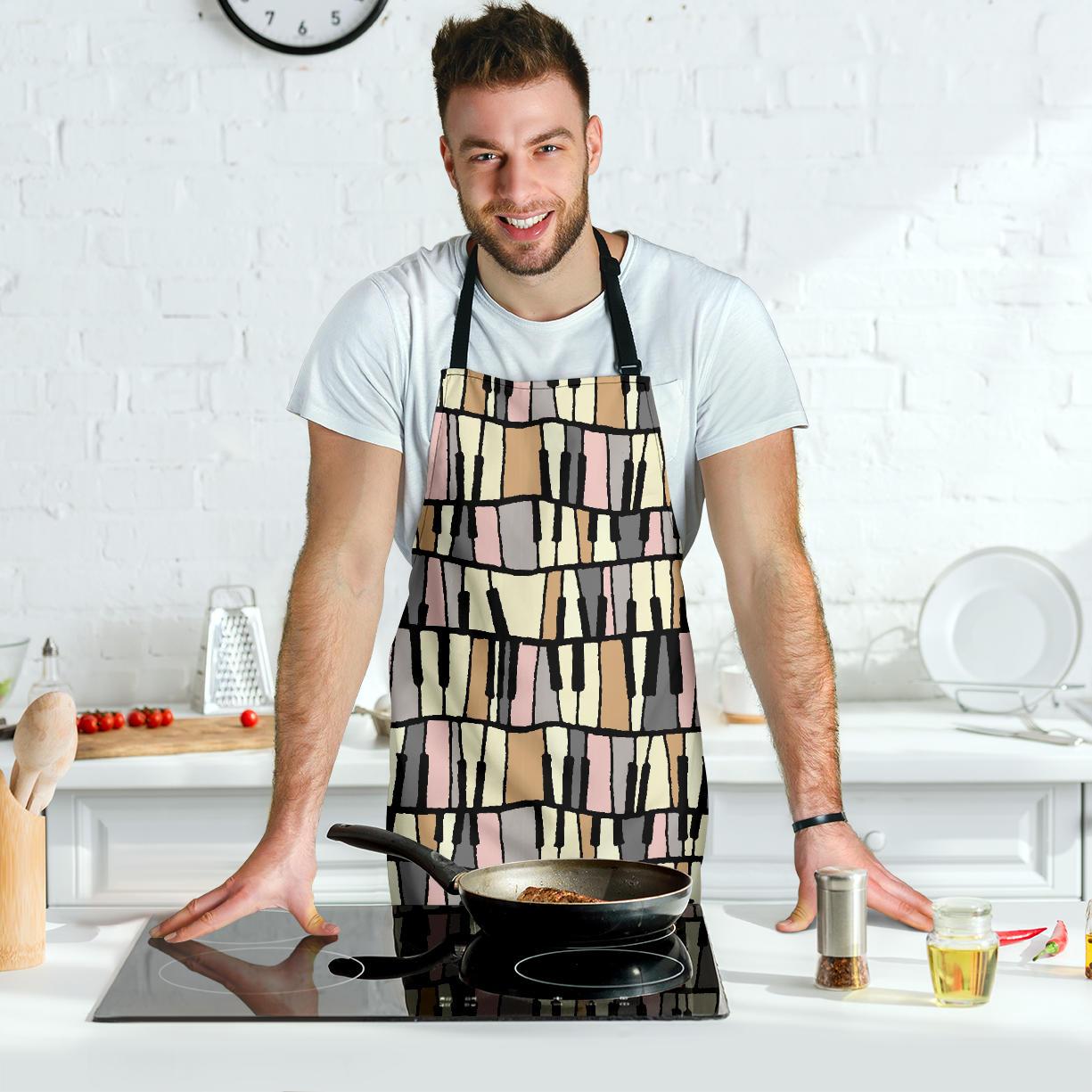 Piano Print Pattern Men's Apron-grizzshop