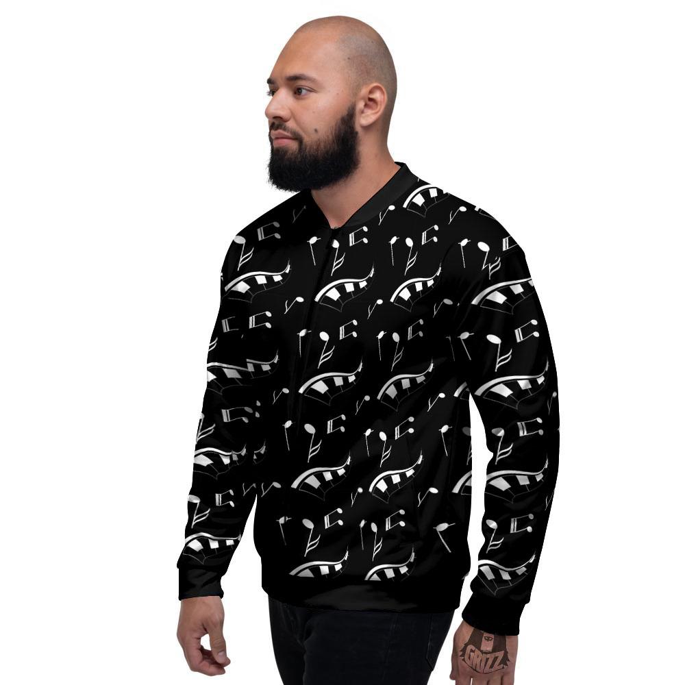 Piano Print Pattern Men's Bomber Jacket-grizzshop