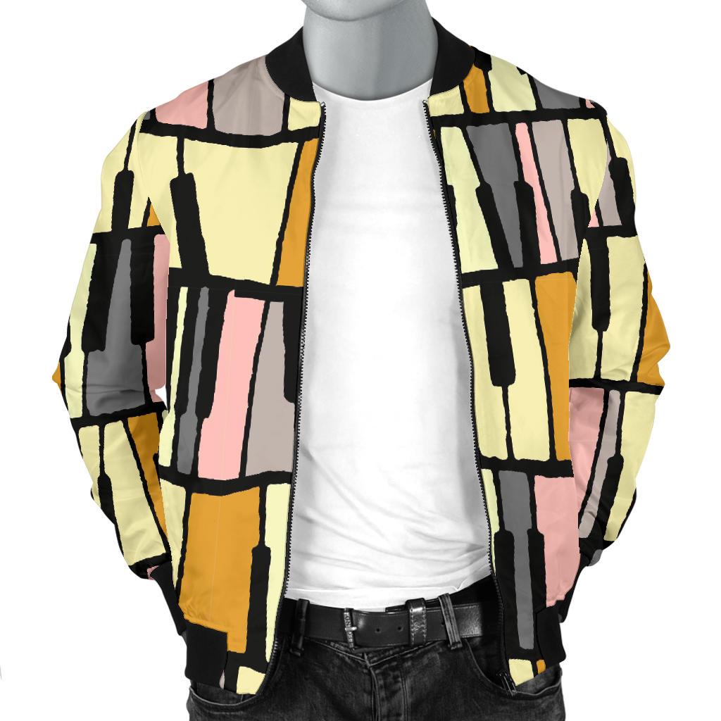 Piano Print Pattern Men's Bomber Jacket-grizzshop