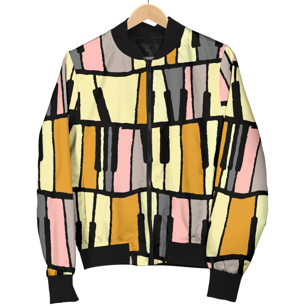 Piano Print Pattern Men's Bomber Jacket-grizzshop