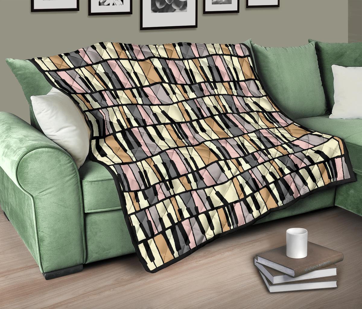 Piano Print Pattern Quilt-grizzshop