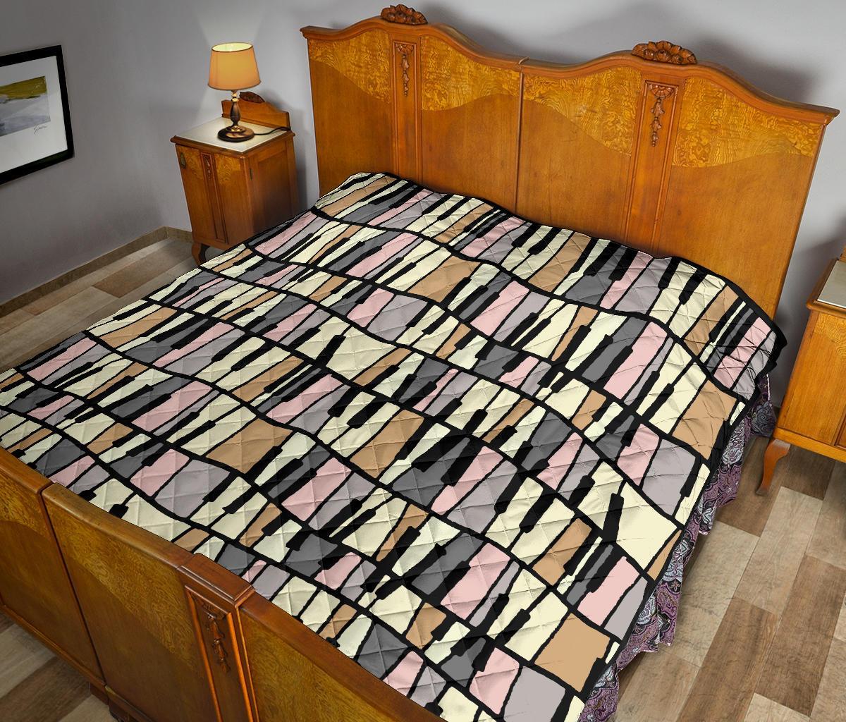 Piano Print Pattern Quilt-grizzshop