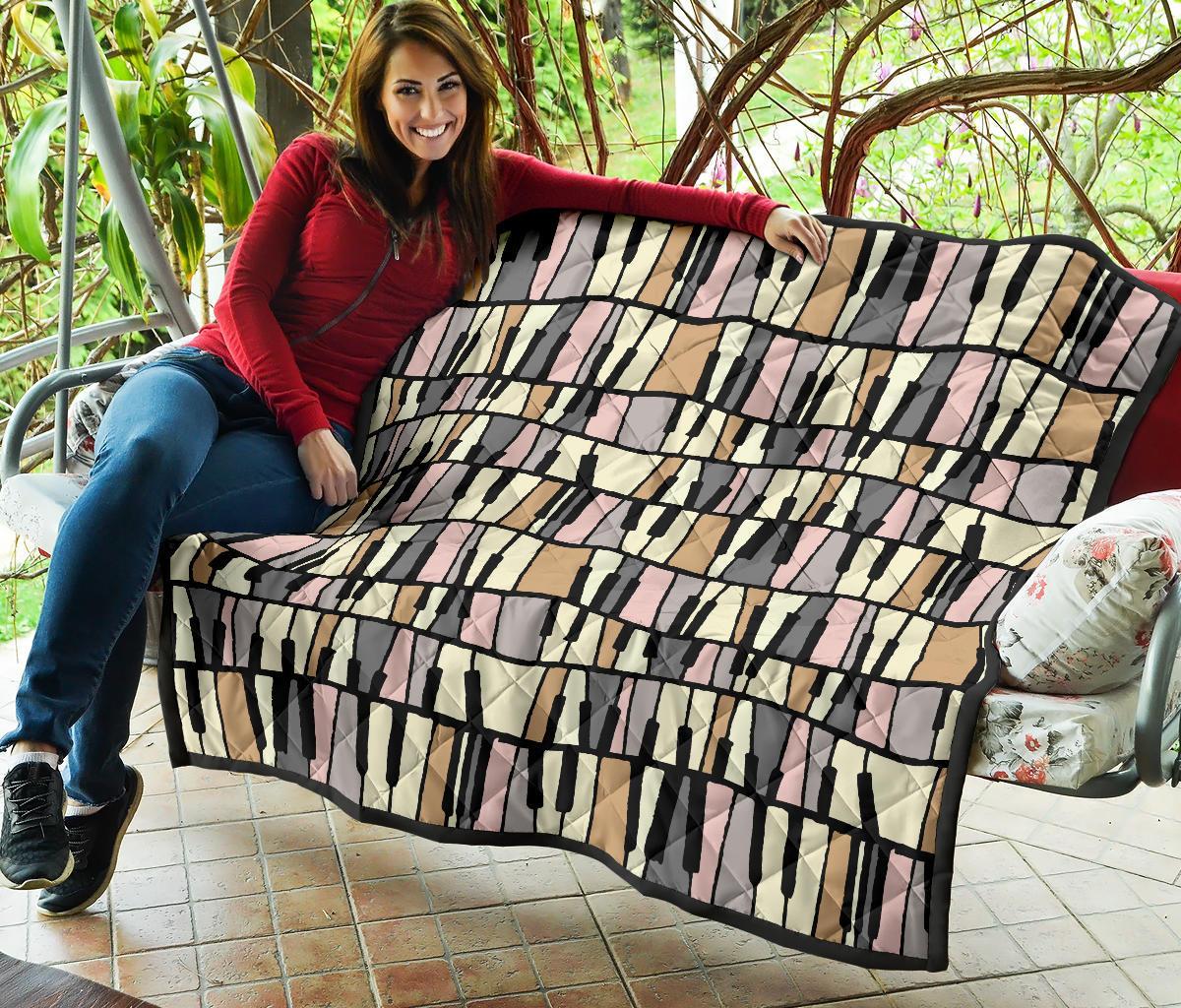 Piano Print Pattern Quilt-grizzshop