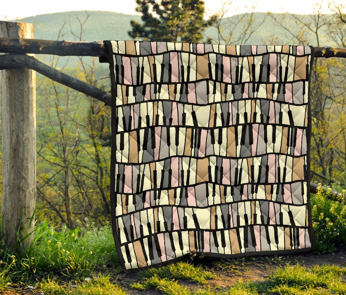 Piano Print Pattern Quilt-grizzshop