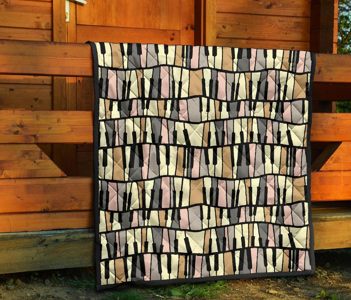 Piano Print Pattern Quilt-grizzshop