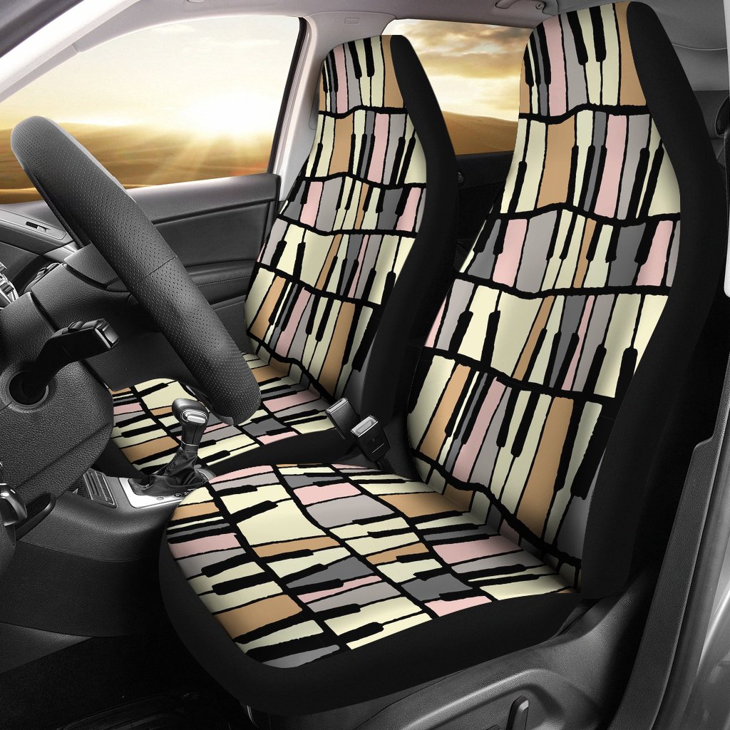 Piano Print Pattern Universal Fit Car Seat Covers-grizzshop