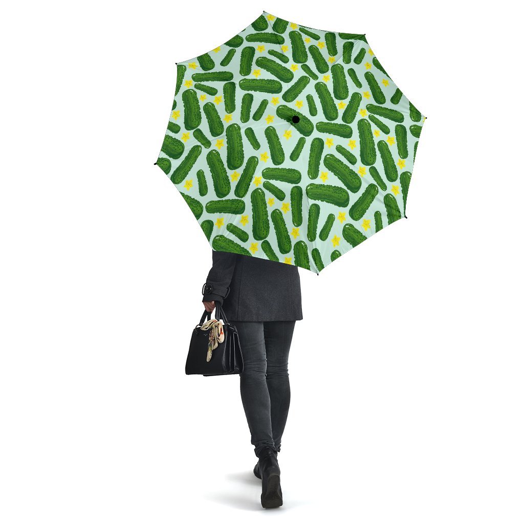 Pickle Cucumber Pattern Print Automatic Foldable Umbrella-grizzshop