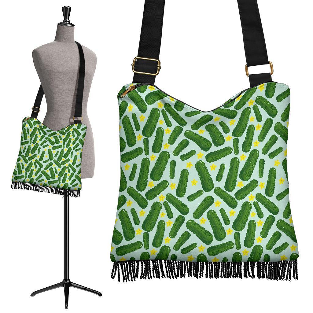 Pickle Cucumber Pattern Print Crossbody bags-grizzshop