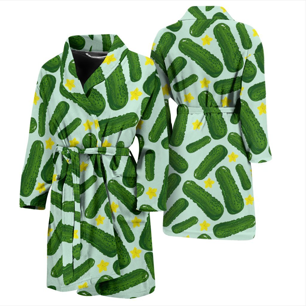 Pickle Cucumber Pattern Print Men Long Robe-grizzshop