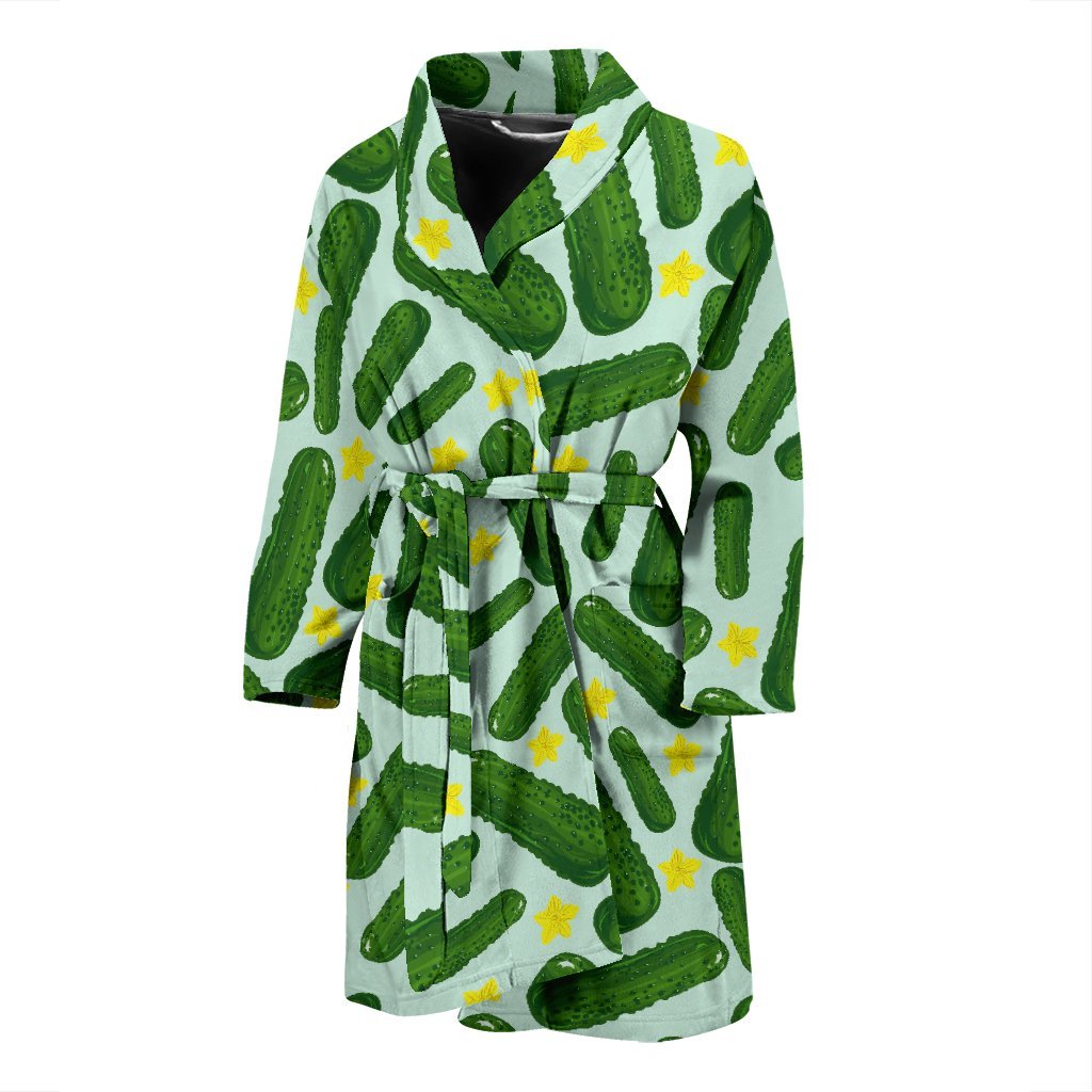 Pickle Cucumber Pattern Print Men Long Robe-grizzshop