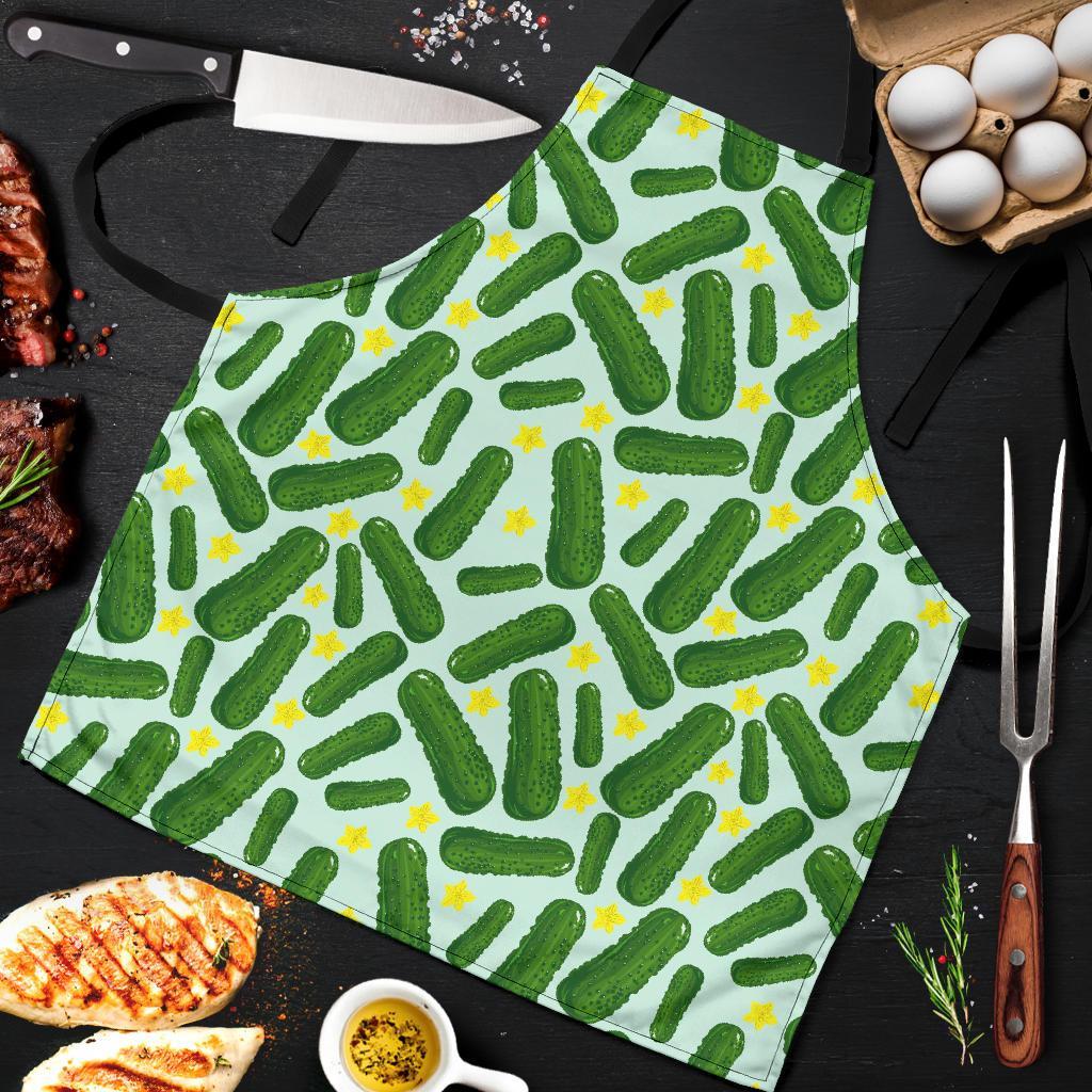 Pickle Cucumber Pattern Print Men's Apron-grizzshop