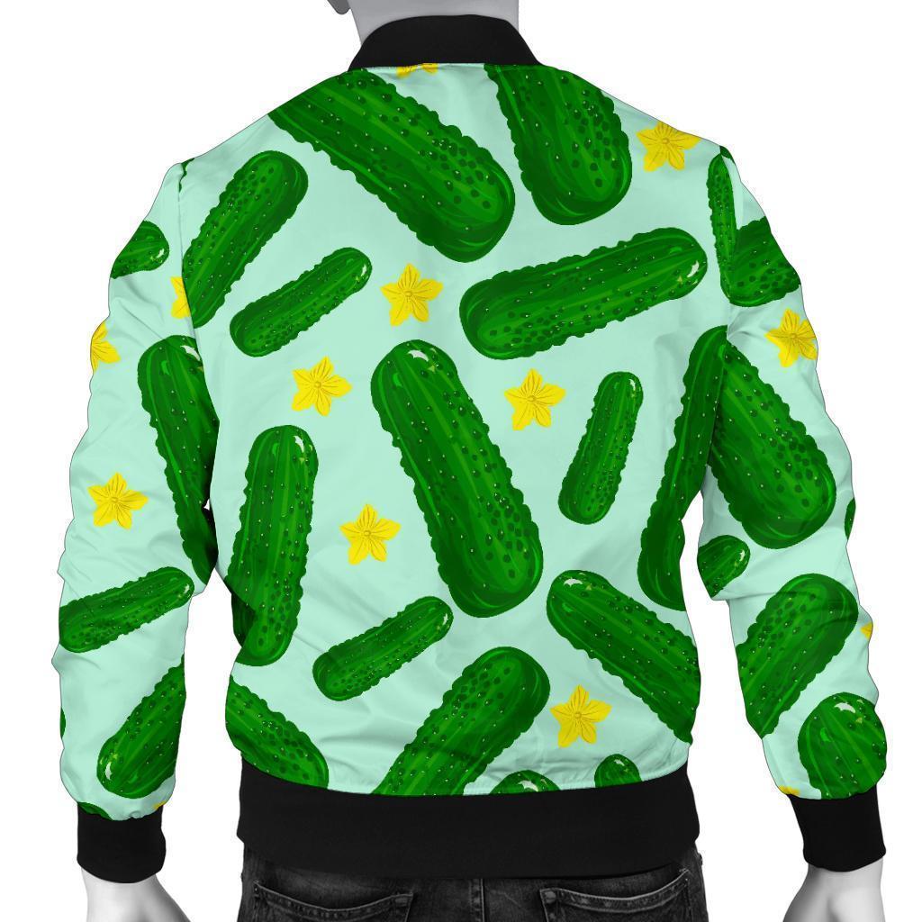 Pickle Cucumber Pattern Print Men's Bomber Jacket-grizzshop