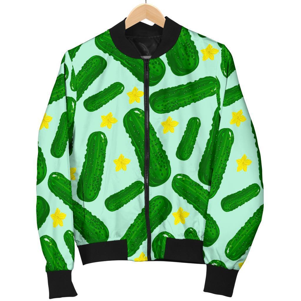 Pickle Cucumber Pattern Print Men's Bomber Jacket-grizzshop