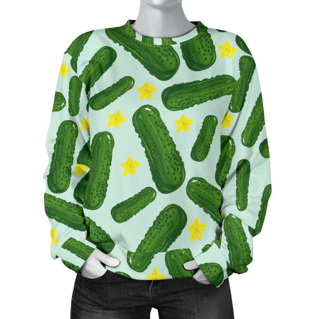 Pickle Cucumber Pattern Print Women's Sweatshirt-grizzshop