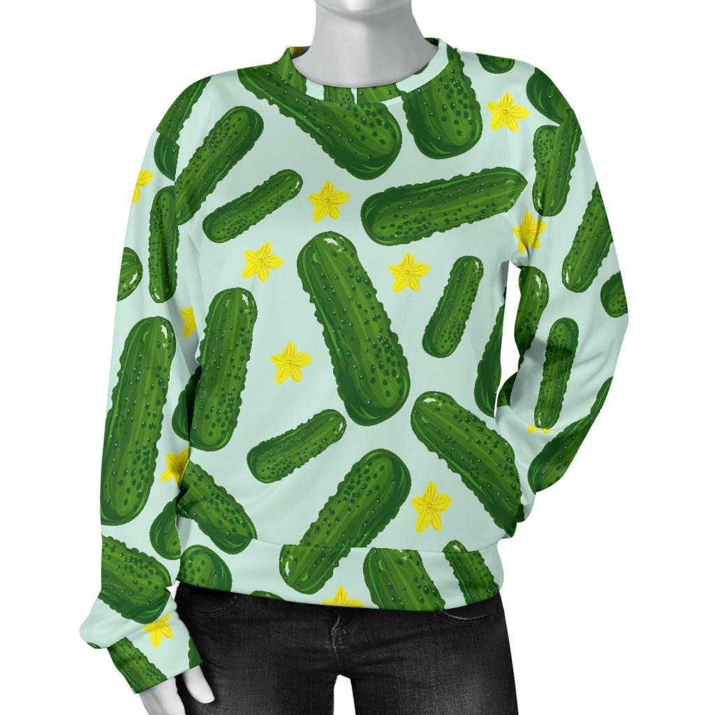 Pickle Cucumber Pattern Print Women's Sweatshirt-grizzshop