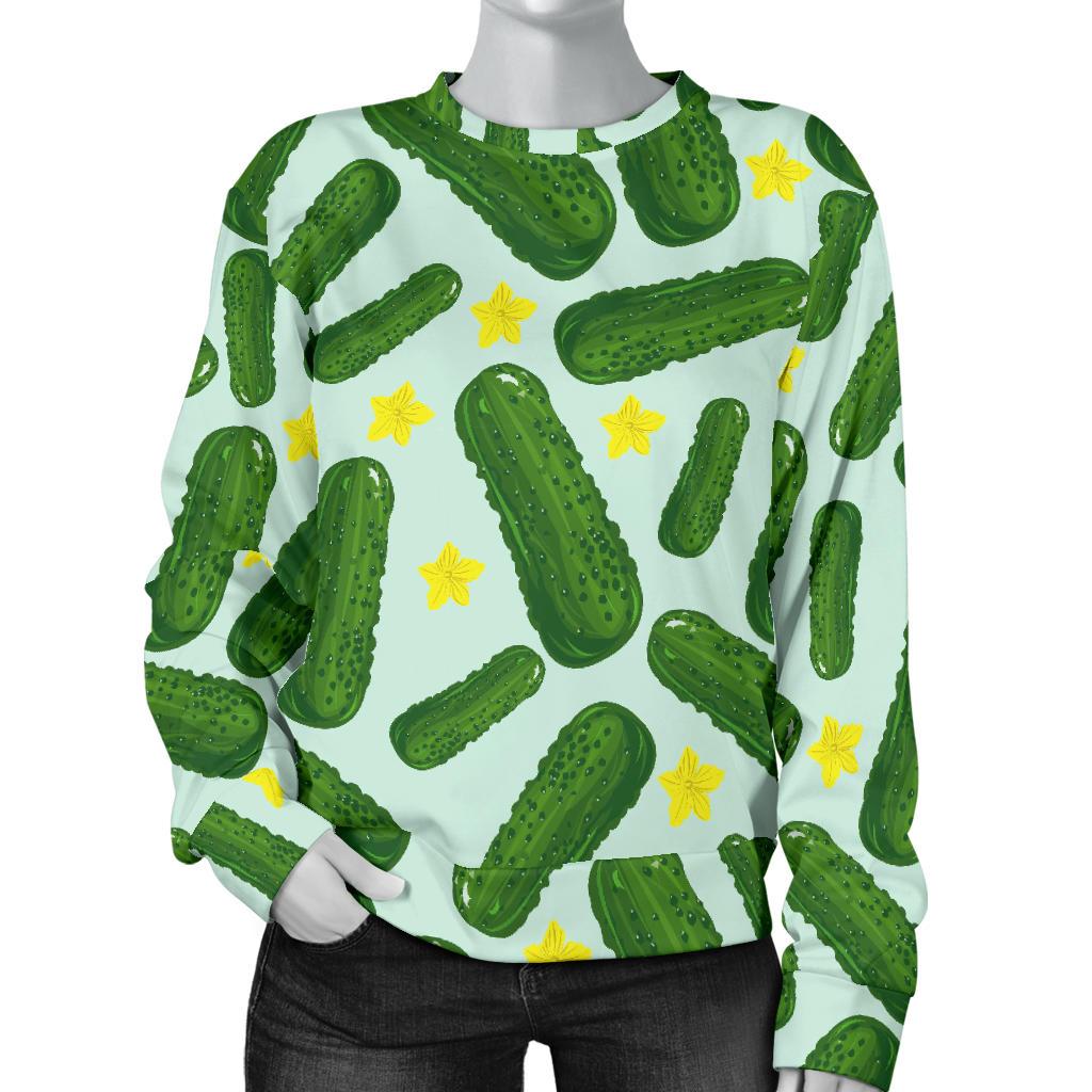 Pickle Cucumber Pattern Print Women's Sweatshirt-grizzshop