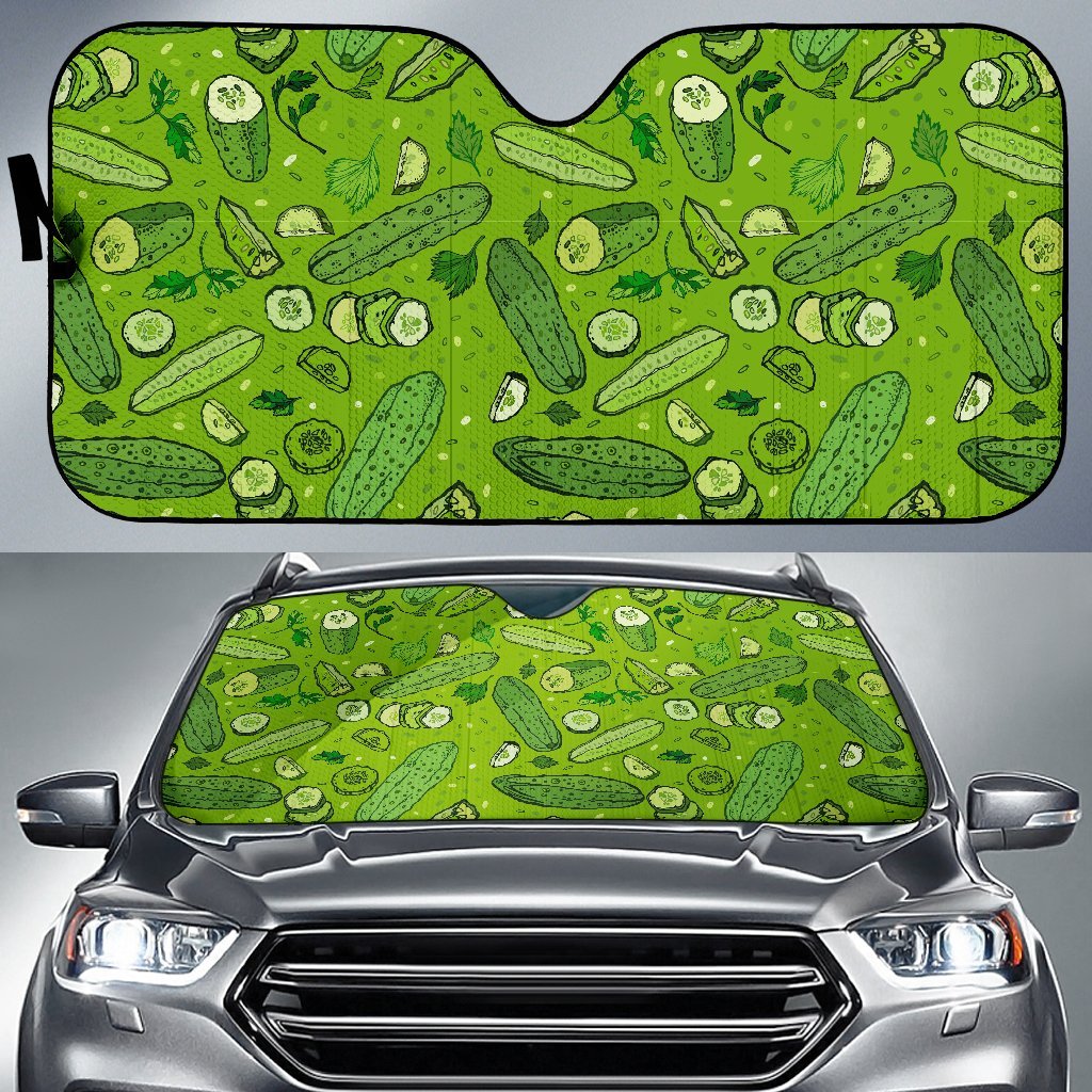 Pickle Cucumber Print Pattern Car Sun Shade-grizzshop