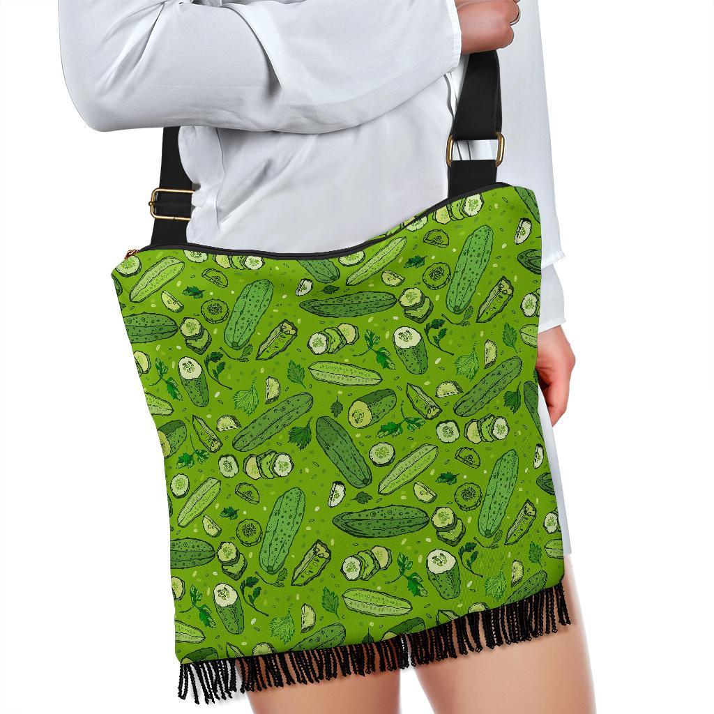 Pickle Cucumber Print Pattern Crossbody bags-grizzshop