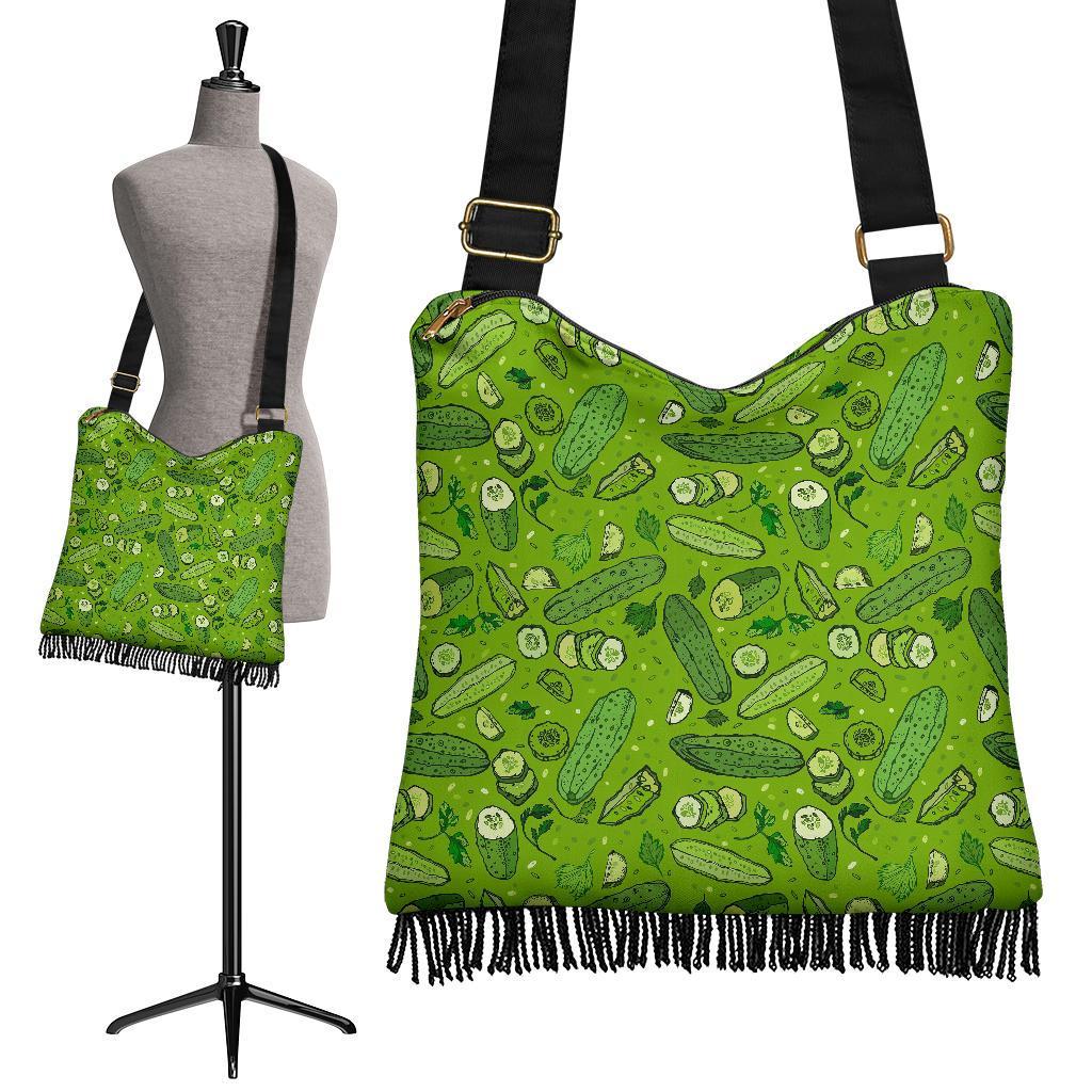 Pickle Cucumber Print Pattern Crossbody bags-grizzshop