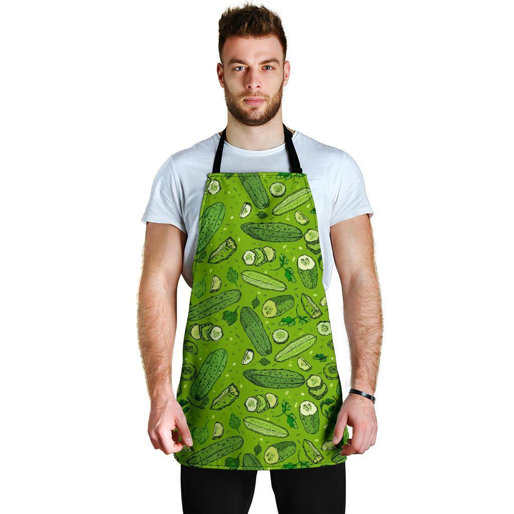 Pickle Cucumber Print Pattern Men's Apron-grizzshop
