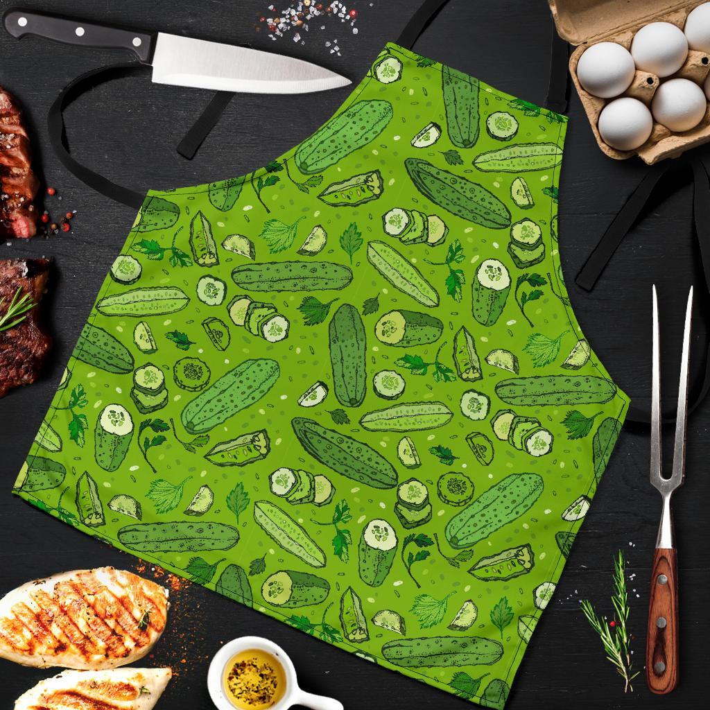 Pickle Cucumber Print Pattern Men's Apron-grizzshop