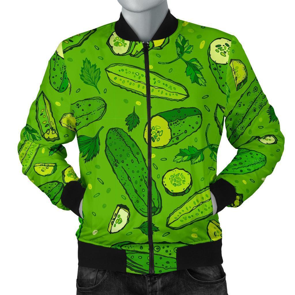 Pickle Cucumber Print Pattern Men's Bomber Jacket-grizzshop