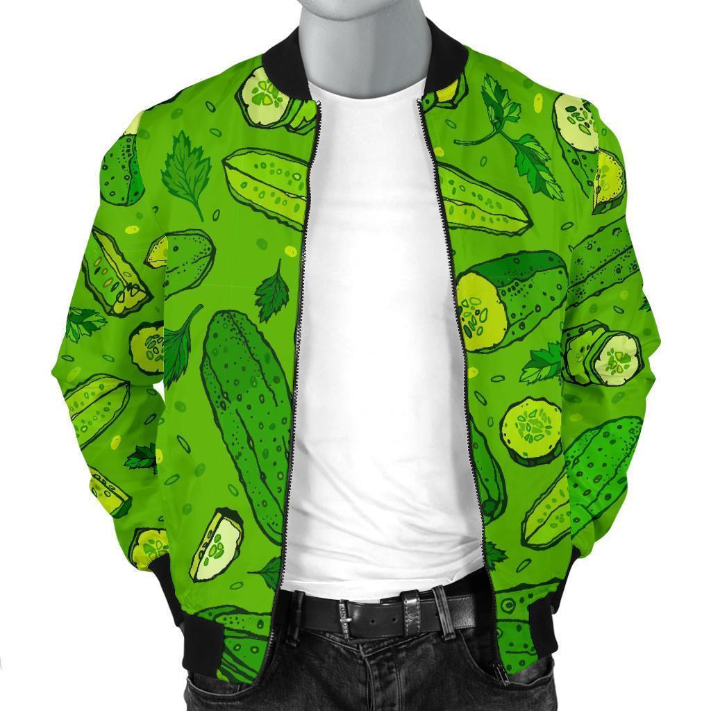 Pickle Cucumber Print Pattern Men's Bomber Jacket-grizzshop