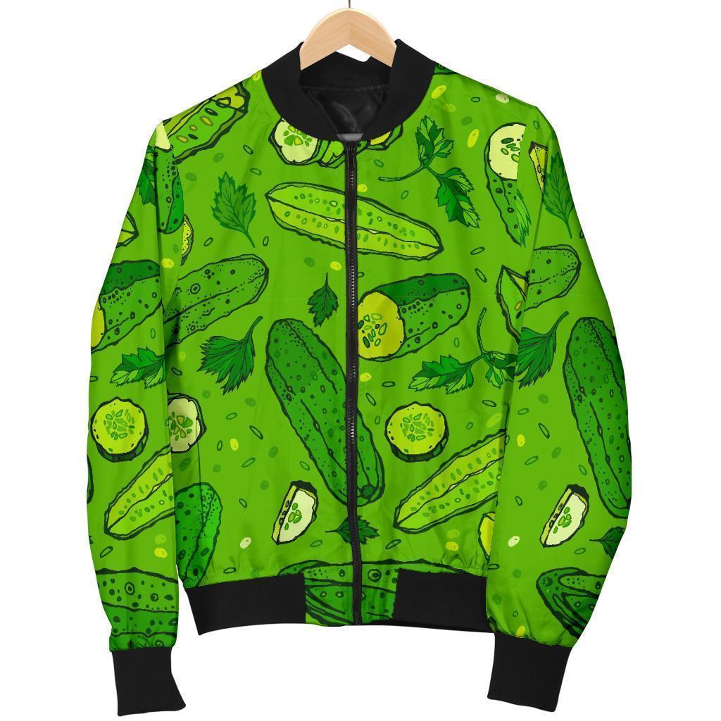 Pickle Cucumber Print Pattern Men's Bomber Jacket-grizzshop